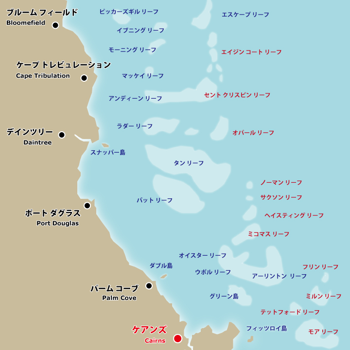 グレートバリアリーフの地図